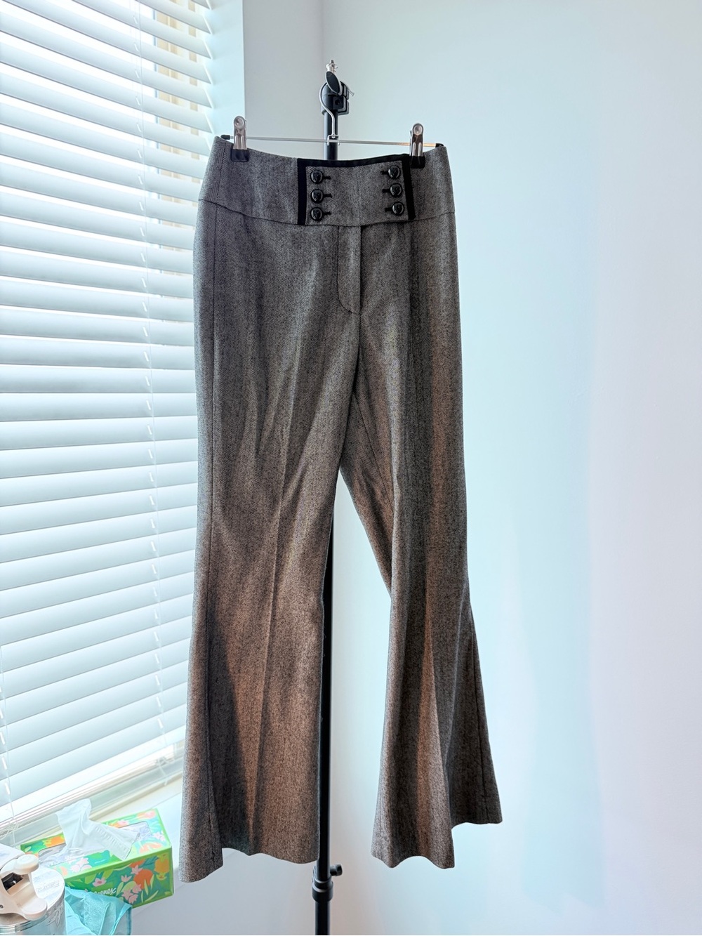 Karen Millen Gray Herringbone Tailored Trousers